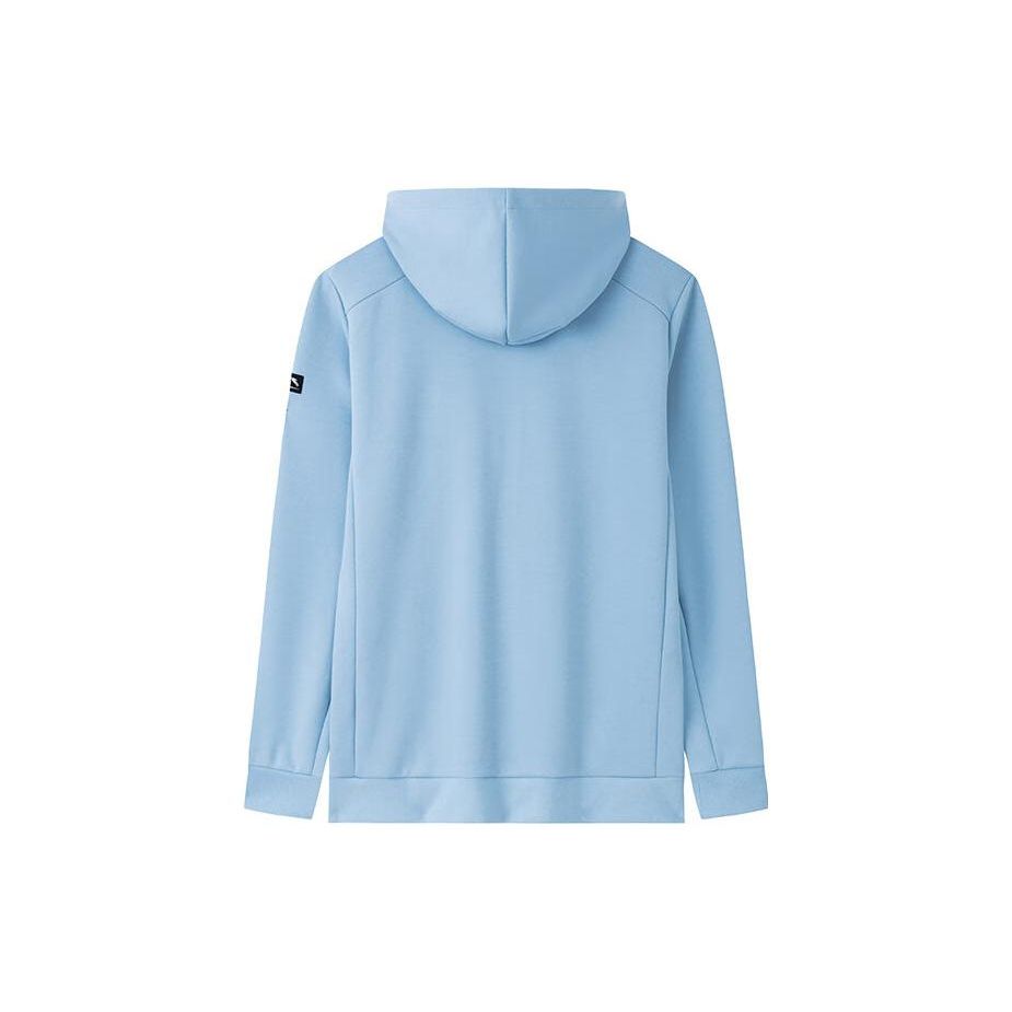 Anta Solid Color Thick Knit Sports Jacket With Hood Men Jackets Light-Blue 152337709N-1