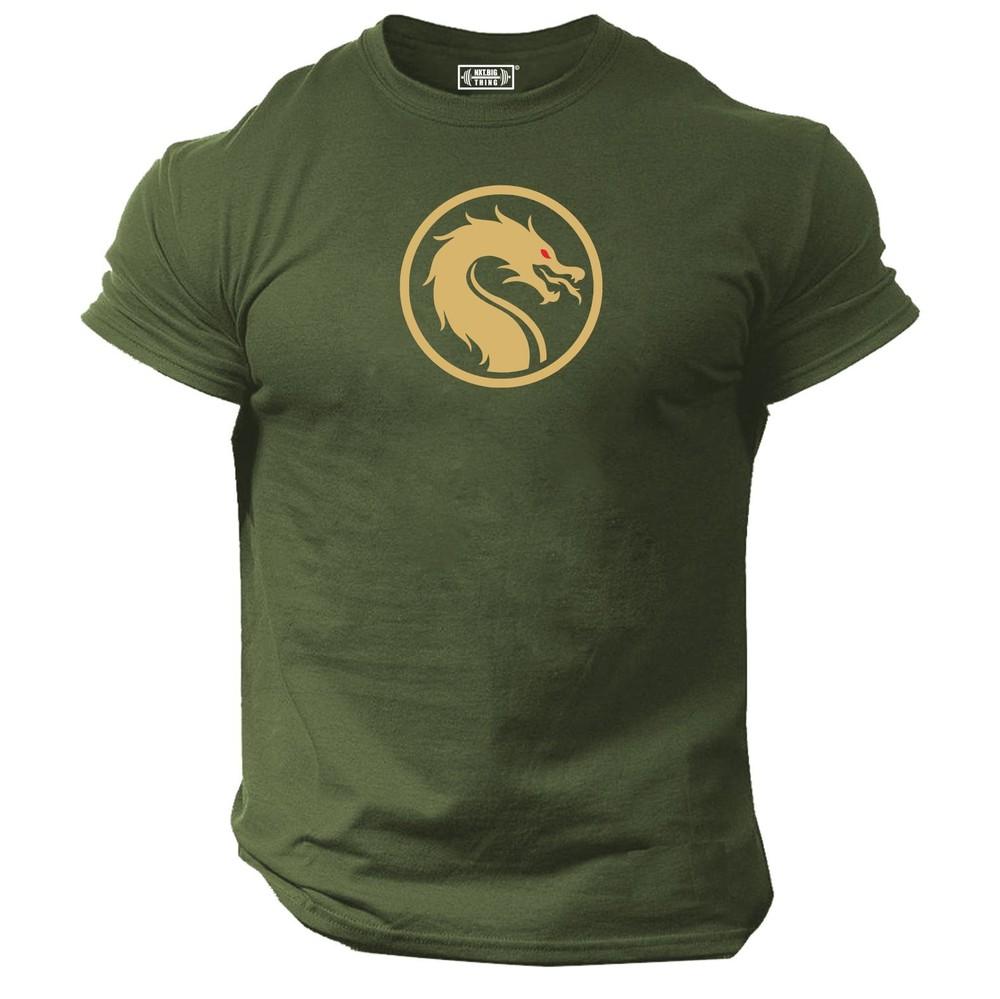 Dragon T Shirt Gym Clothing Bodybuilding Training Workout Exercise Fitness Top S