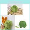 Mini Borsa a Tracolla a Forma di Rana Cartone Animato Peluche Con Chiusura a Zip Per Uso Quotidiano