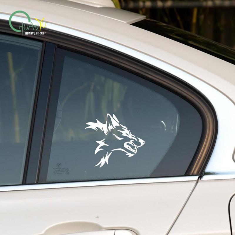Creative wild beast wolf head car sticker; car and motorcycle bumper  modification decoration reflective sticker