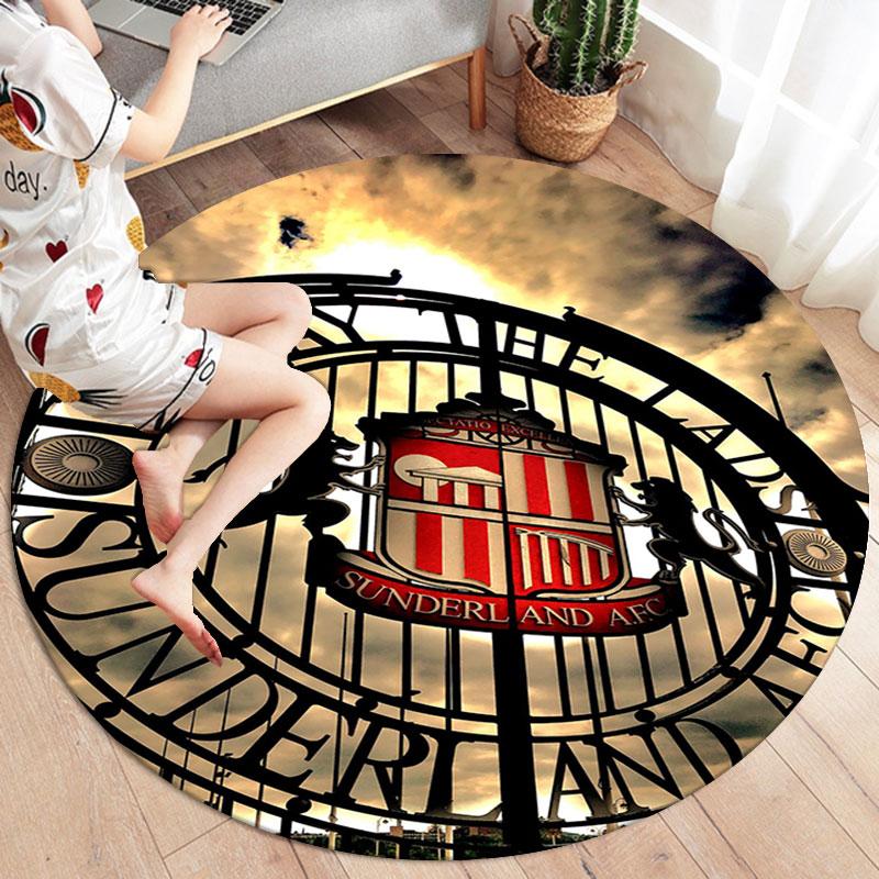Sunderland AFC Round Area Rug,Carpet Rug for Living Room Bedroom Sofa Playroom Decor,Non-slip Floor Mat