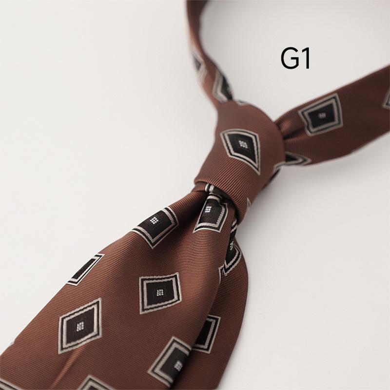 New 8cm Brown Floral Paisley Neckties For Men Business Formal Silk Neck Ties Meeting Party Work Shirt Accessories Tuxedo Cravat