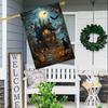 1pc, Pumpkin Lantern Bat Halloween Witch,Double-sided Garden Flag Yard Decoration, Outdoor Decoration, Lawn Decoration, Flag Only