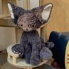 40cm Cute Black Devon Rex Plush Toy Lifelike Stuffed Animals Cat Fluffy Soft Doll Kids Toys Birthday Gift for Children