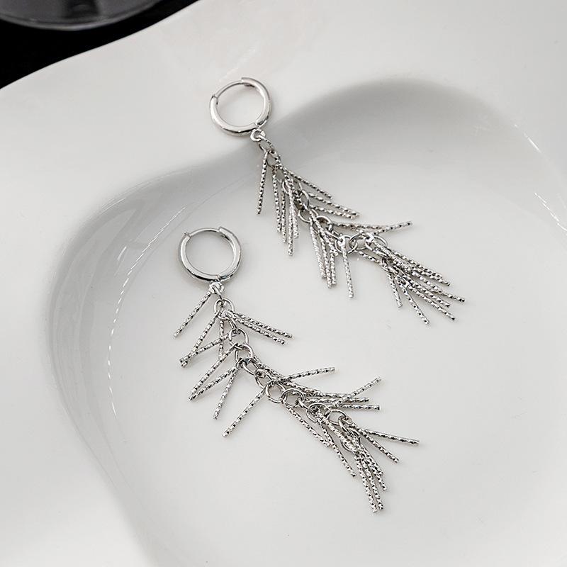 Fairy Butterfly Fringed Earrings Collection, Metal Wind Diamond Chain Earrings Exaggerated And Thin Stud Earrings