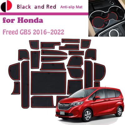 גומי נגד החלקה מחצלת דלת חריץ גביע עבור Honda Freed GB5 GB6 GB7 GB8 2016~2022 כרית שער חריץ מדבקות לרכב
