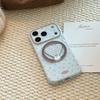 Small floral magnetic stand case suitable for Apple 17 Pro Max, iPhone 16 glitter, 13 fresh style, 15 soft