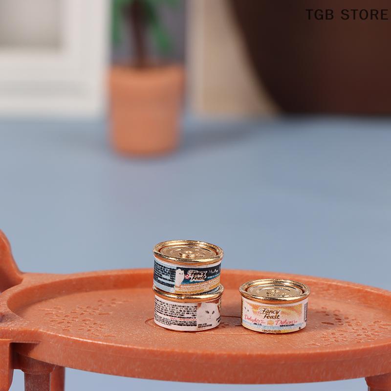 1/12 Simulation Cat Can Mini Cat Food Toy Dolls House Home Decorations Pretend Play Toys
