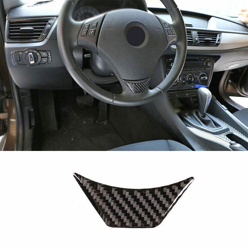 For BMW X1 E84 2010-2015 Real Carbon Fiber Steering Wheel Panel Cover Trim 1PCS
