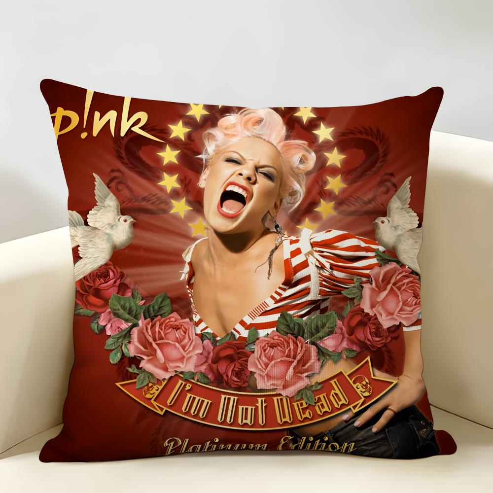 PPInk AAlecia Moore Cushion Cover Natural Linen Organic Fabric DoubleSided Printing Room Sofa Decor Pillow Case