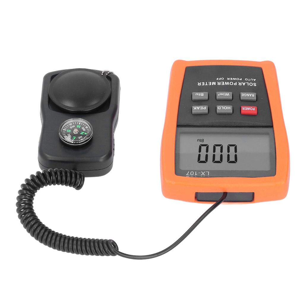 Digital Solar Power Meter Data Retention Fast Sampling High Accuracy Sun Light Energy Tester with Compass