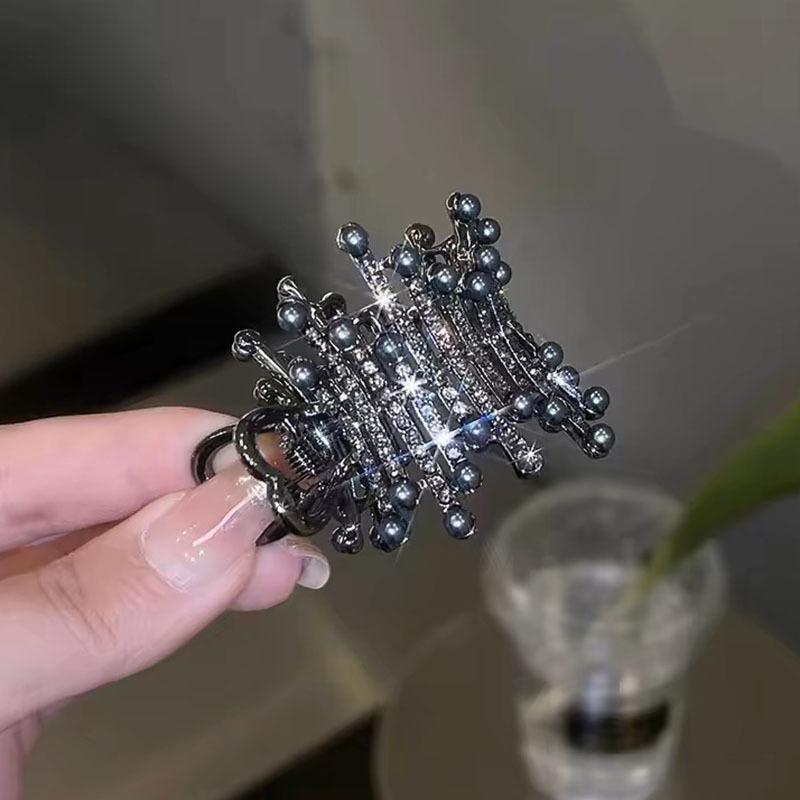 

Новая мода горный хрусталь заколка для волос коготь для женщин металлический маленький хвостик крабы толстые шпильки французский головной убор аксессуары для волос
