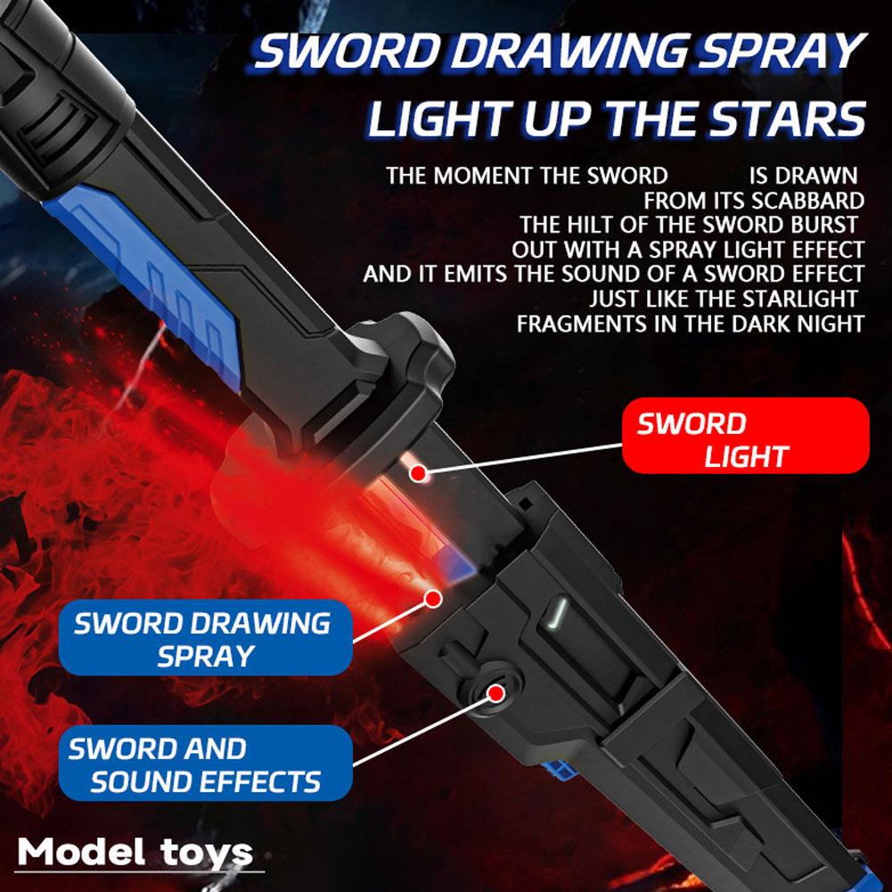 Colorful lights, cool spray laser sword, lightsaber toy, double sword combination, lightsaber, star spray sword