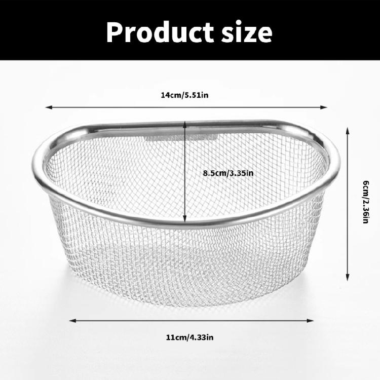 Metal Kitchen Drain Strainer Flexible Basket Sink Accessory Drain Strainer Food Scrap Catcher Stainless Steel Texture