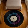 Colorful Record Circular Carpet Retro Music Carpet Shiny CD Film Floor Mat 90s Nostalgic Style Fashionable Interior Design Rug