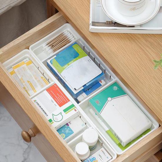Multipurpose     Compartment Storage Box  Space-saving Dividing Grid Cutlery Storage Box Desktop Accessories