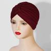 New Women Solid Color Hijab Turban Cancer Beanie Bonnet Inner Hijabs Cap Hair Loss Chemo Hat Elastic Head Cap Muslim Indian Hat