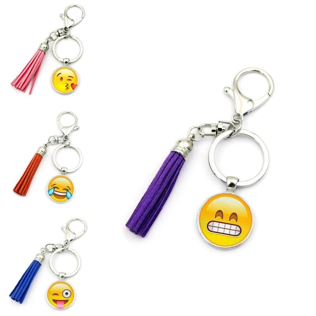 Adorable Funny Expression Time Gem Keychain Pendant Creative Unique Tassel Charm