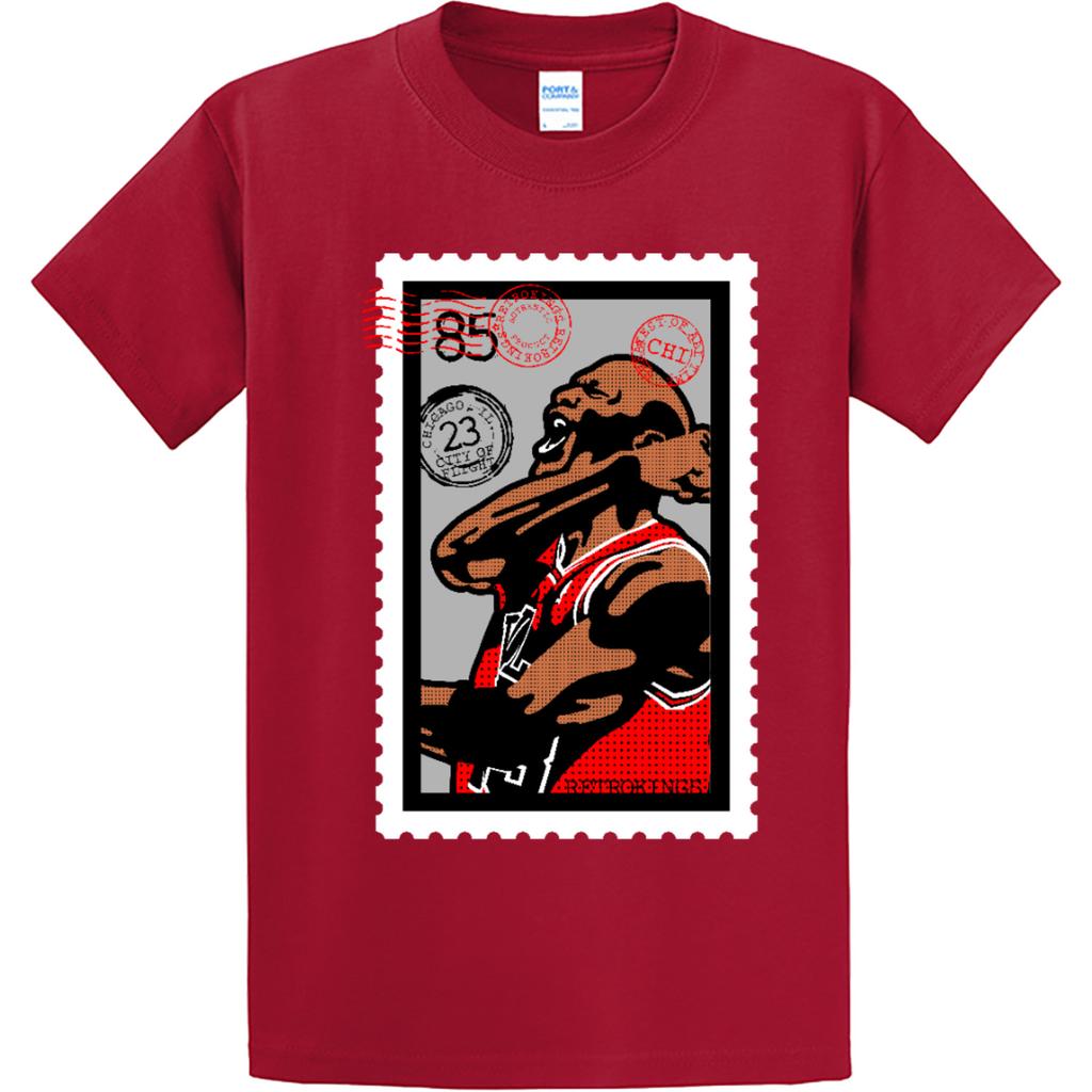 NEW RETRO KINGS AIR MJ 23 STAMP RED Tee Shirt SMALL-4XLARGE MADE IN USA