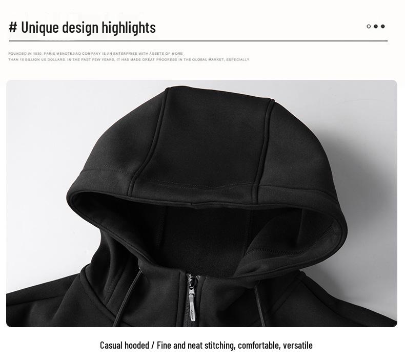 2025 Fleece-Lined Hooded Jacket: Men's Plus Size Thick Casual Sport Cardigan for Autumn/Winter