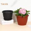 Grande vaso per fiori, vaso resistente alle intemperie con fori di drenaggio e sottovaso, vaso resistente alle crepe per piante da interno, orchidee, piante grasse, erbe aromatiche