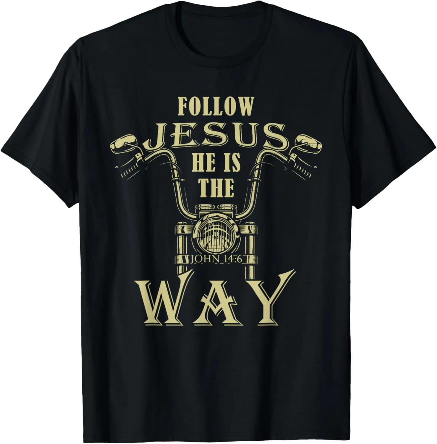 

Follow Jesus He Is The Way Christian Motorcycle Gospel Biker T-Shirt Graphic T Shirts Mens Clothing Customizable Ropa Hombre ... S разноцветный