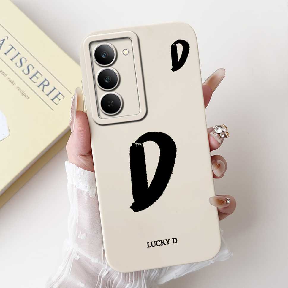 For Oppo Realme 14x 5G RMX3940 Case Popular Letter A-Z Pattern Soft Silicone Cover For Realme V60 Pro 5G Shockproof Phone Shell