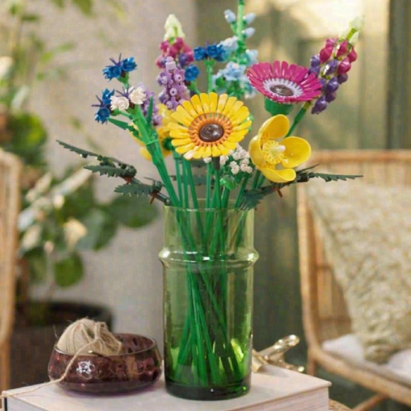 Building Flower Bouquet Block 10313 10314 Abs Plastic Diy Assembly Colorful Toy