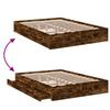 Bed Frame with Drawers Smoked Oak 160x200cm Engineered Wood