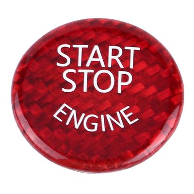 Capa de Botão de Ignição Start Stop de Fibra de Carbono Vermelha para BMW Série 1 7 X1 X3 X6