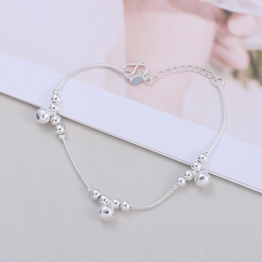 Simple Fashion Jewelry Foot Anklet Bells Bead Ankle Bracelet Silver Plated Chain