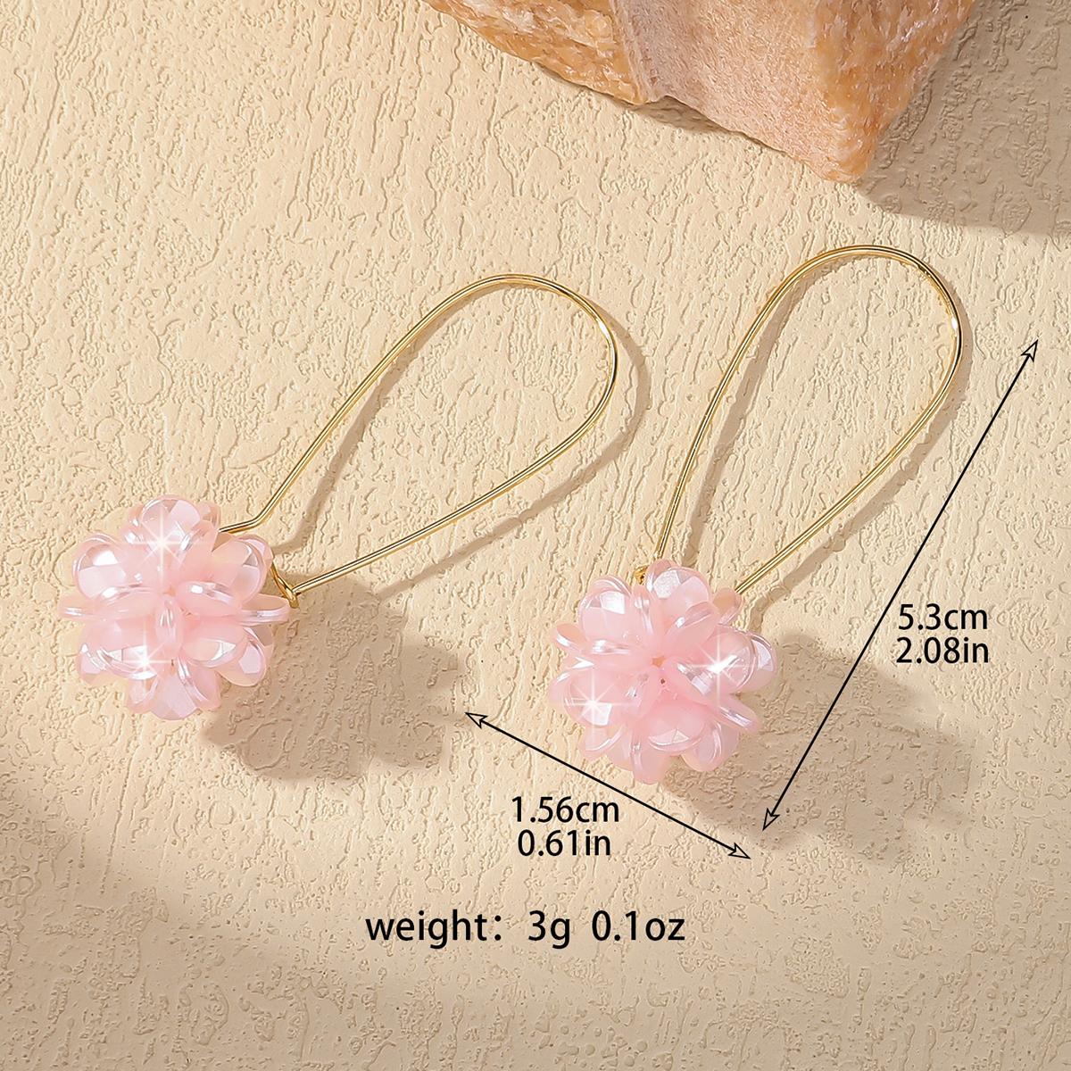 

ZAKOL Korean Fashion Imitation Shell Dangle Earrings White Crystal Zirconia Flower Bridal Earring Party Accessories for Women