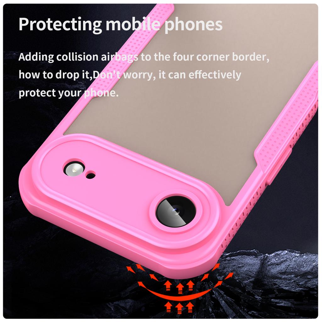 For iPhone Air Case PC + TPU Semi-Transparent Frosted Finish Protective Phone Cover