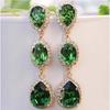 New Green Crystal Stone Earrings In Europe And America, Paired With Dazzling Luxury Women'S Anniversary Gifts, Gorgeous Jewelry