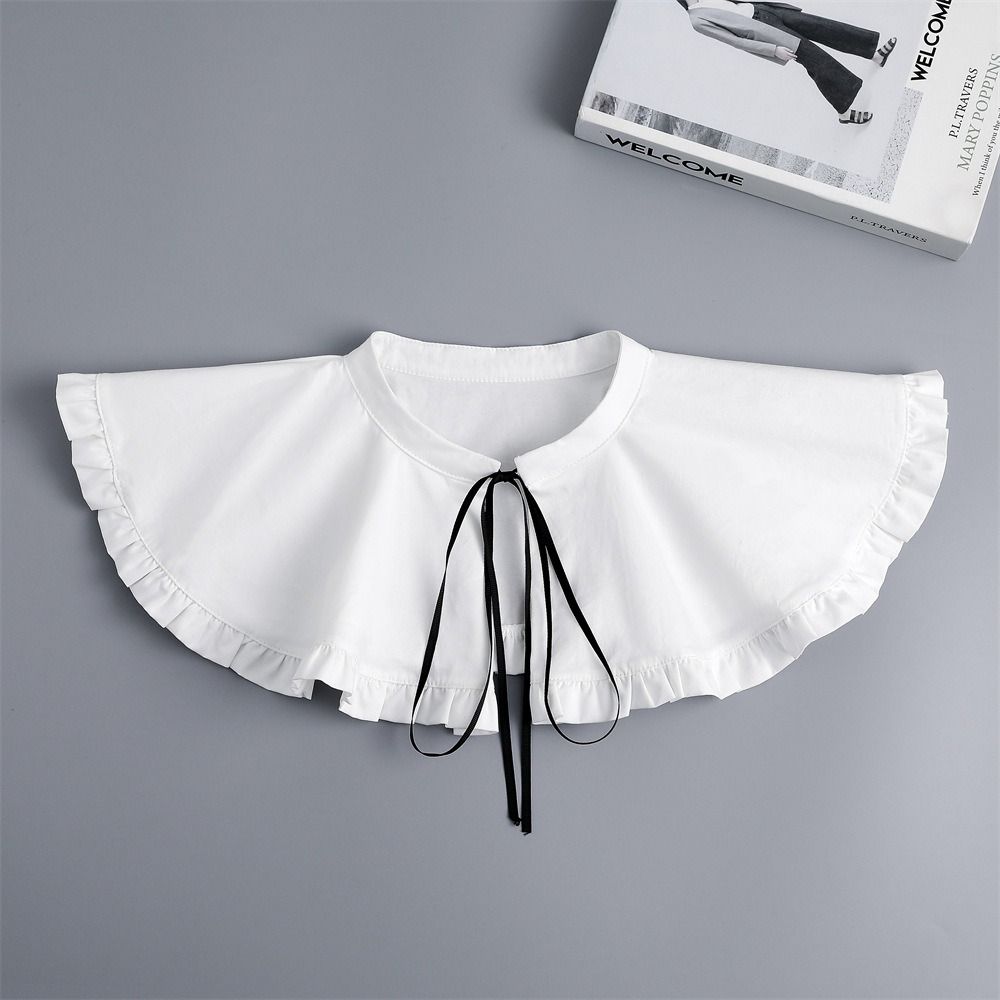 Bowknot Ruffled Shawl White Blouse Shoulders Fake Collar Temperament Shawl Detachable Collar Girls
