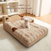 Premium Anti-Slip Pet Couch - Orthopedic Bed for Dogs & Cats | Luxurious Brown Sofa with Removable Cover