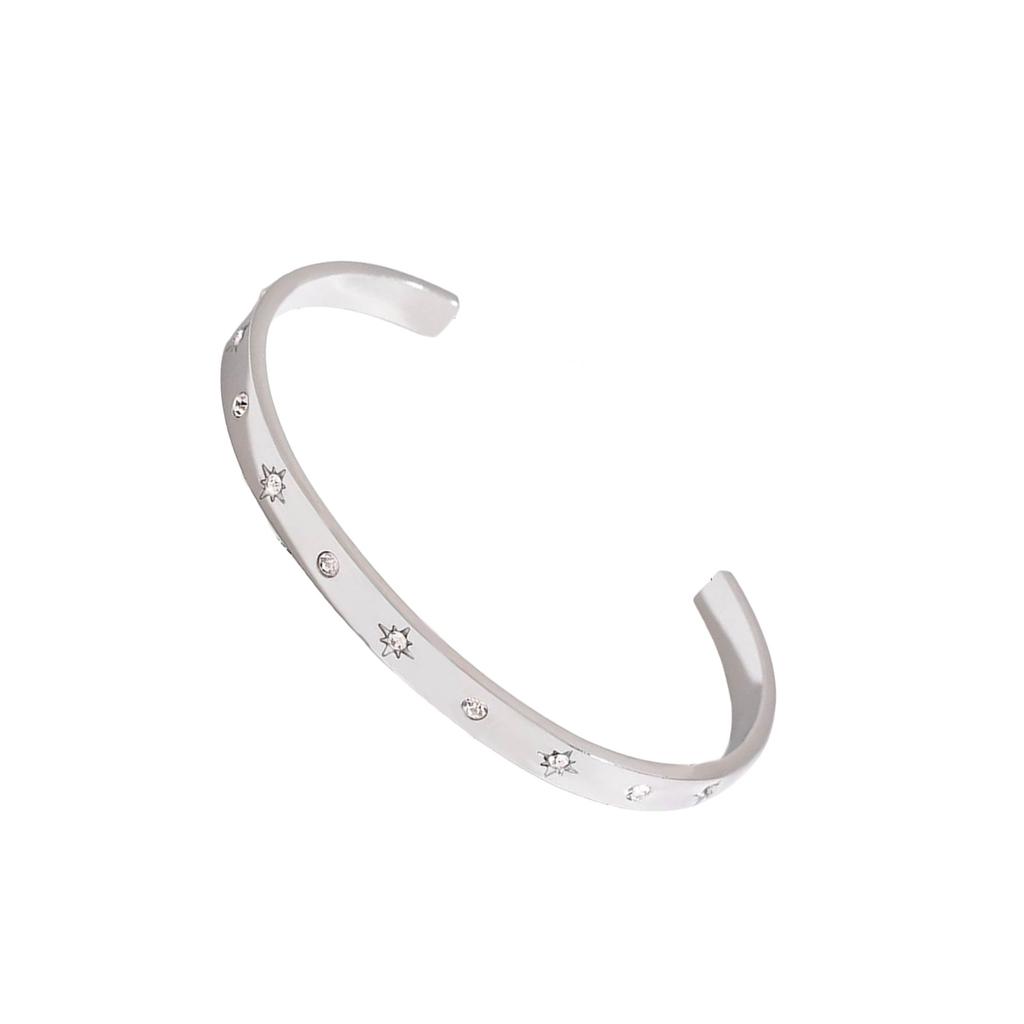 Stainless Steel Bangle Adjustable Wristband Lightweight Comfortable Bracelet Accessory For Casual Or Formal Wear