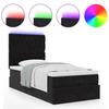 Ottoman Bed with Mattress & LEDs Black 80x200 Cm Velvet