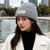 Autumn and Winter New Wool Hat for Women, Small Face, Warm Ear Protection, Cold Hat, Korean Letter Knitted Hat, Pullover Hat
