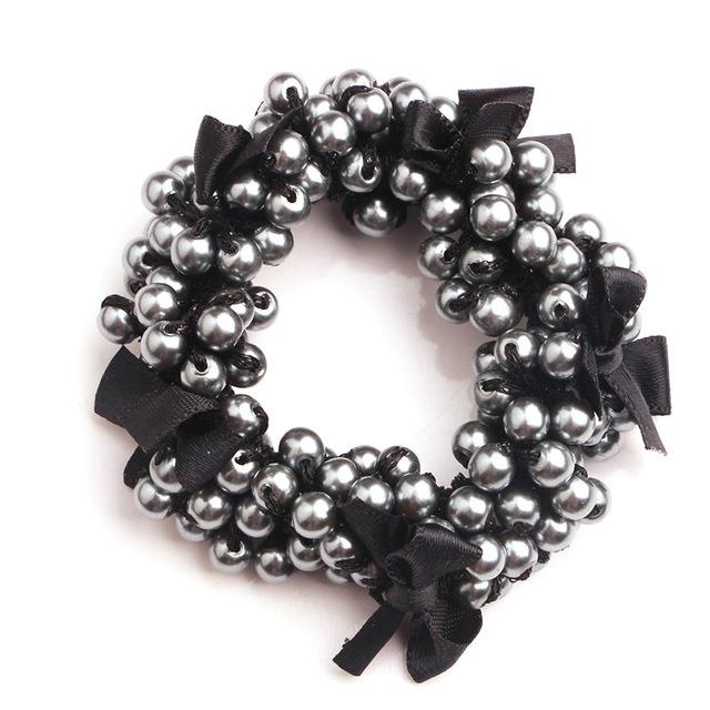 1PC Women Imitation Pearls Exquisite Butterfly Hair Accessories Elastic Hair Rope