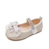 Dívčí princeznovské boty s křišťálovou mašlí - Léto 2025 Měkká podrážka Balerínky s kamínky
