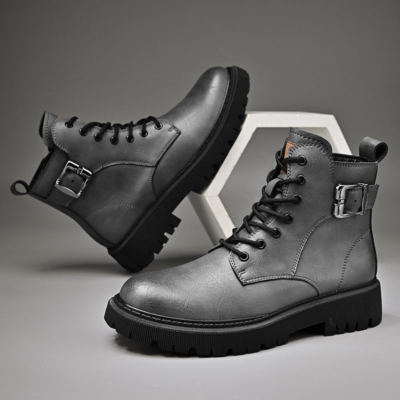 Leather Martin Boots Men's Motorcycle Boots Single Boots Thick Sole