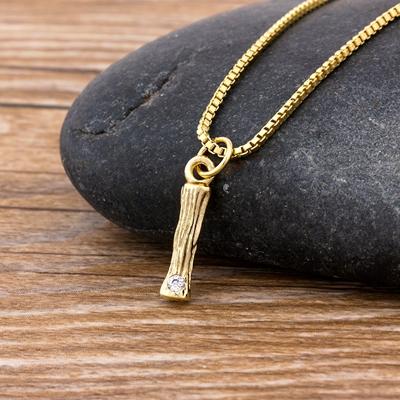 Nidin Hot Sale Women Cute Initial Letter Pendant 26 Letters Charm Necklaces Copper Zircon Family Name Jewelry Personal Gifts