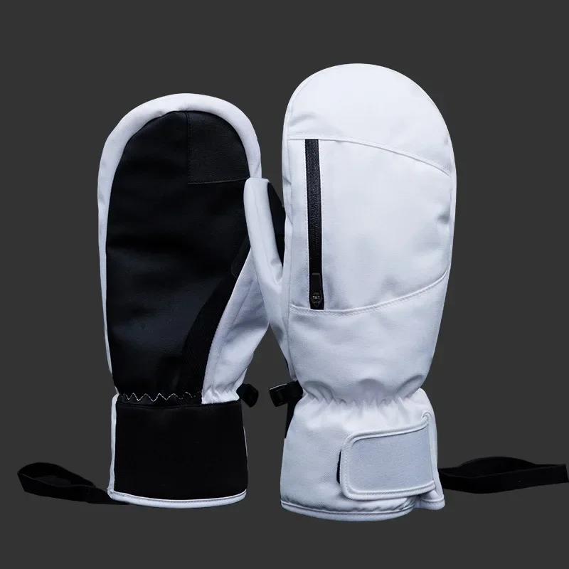 New Men Women Winter Touch Screen Waterproof Windproof Thermal Thick Snowboarding Snow Gloves Snowmobile Skiing Mittens nero
