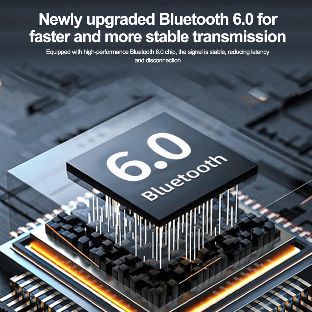 Bluetooth 6.0 Audio Receiver Wireless Stereo Music Hi-Fi 3.5mm Jack 2RCA Adapter Receivers with Mic for Car Speaker PC