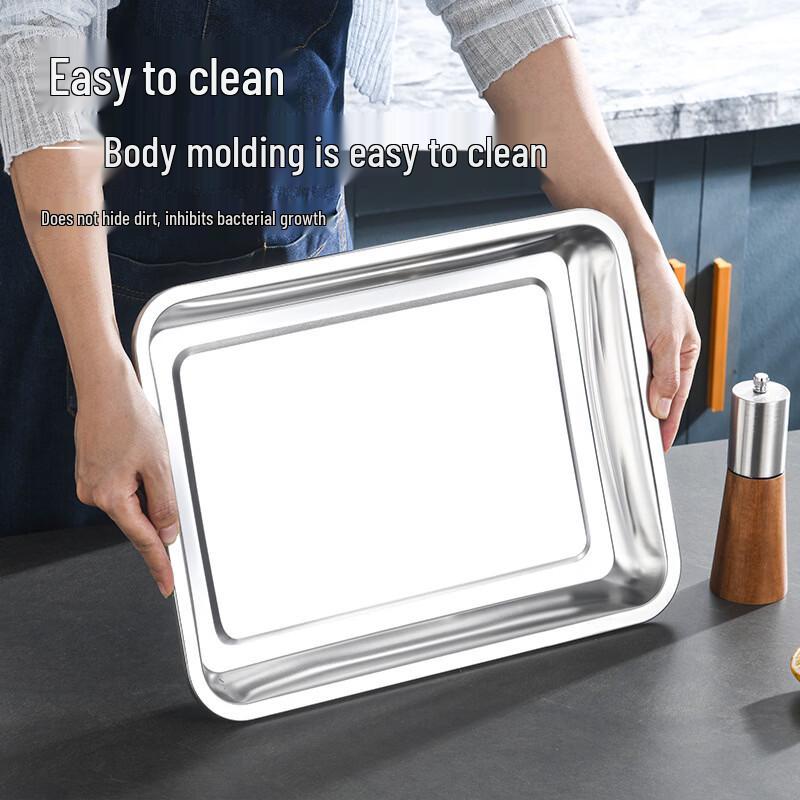 Thickened Stainless Steel Rectangular Tray