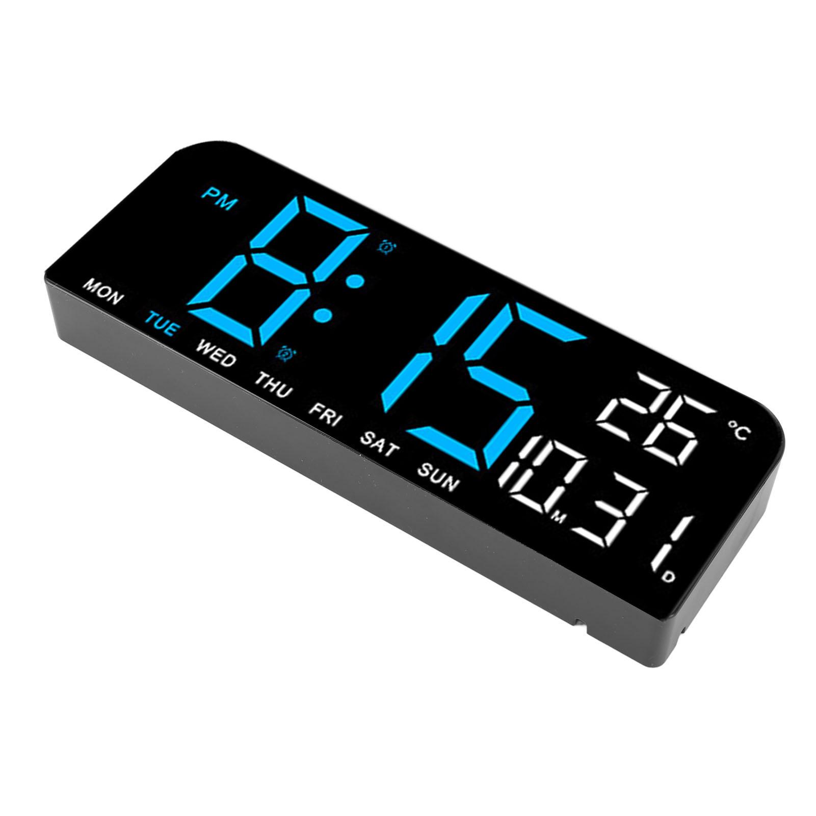 Digital Alarm Clock Large LED Di lay Desk Wall Clock with Temperature Date Week Di lay   Brightness 12 24H Di lay for Home Bedroom