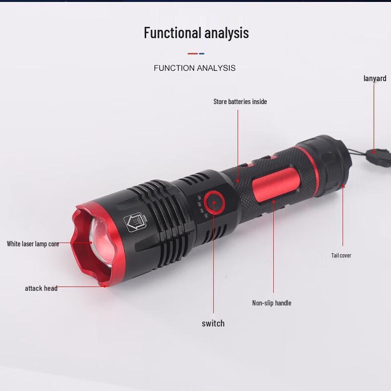 Xuanyong High-Power USB Rechargeable LED Laser Flashlight