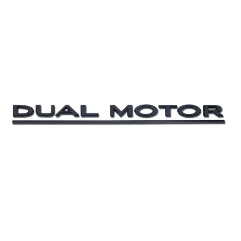 ABS Dual Motor Letters Rear Boot Tailgate Trunk Logo Emblem Badge Car Sticker Decal for Tesla Model 3 Model X Model S Y