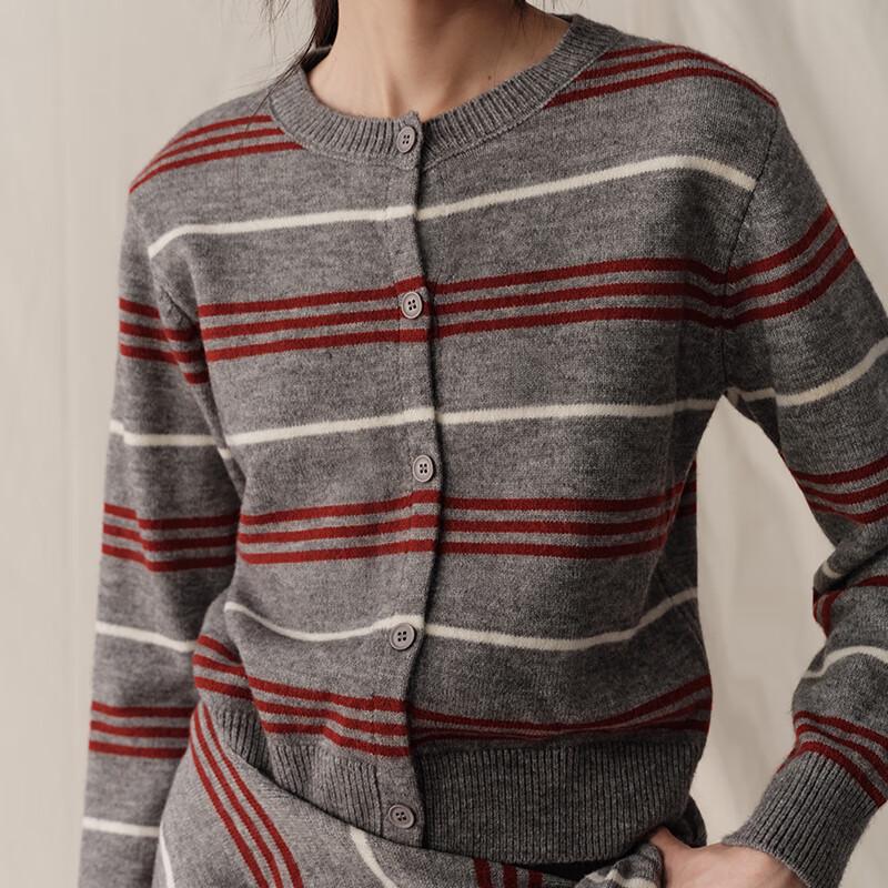 Women's Color-Block Stripe Knit Cardigan & Shawl Set